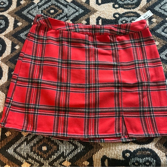No Boundaries Tartan Skirt Red size XXL 12 Women - Picture 7 of 10